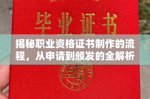 兴宾揭秘职业资格证书制作的流程，从申请到颁发的全解析